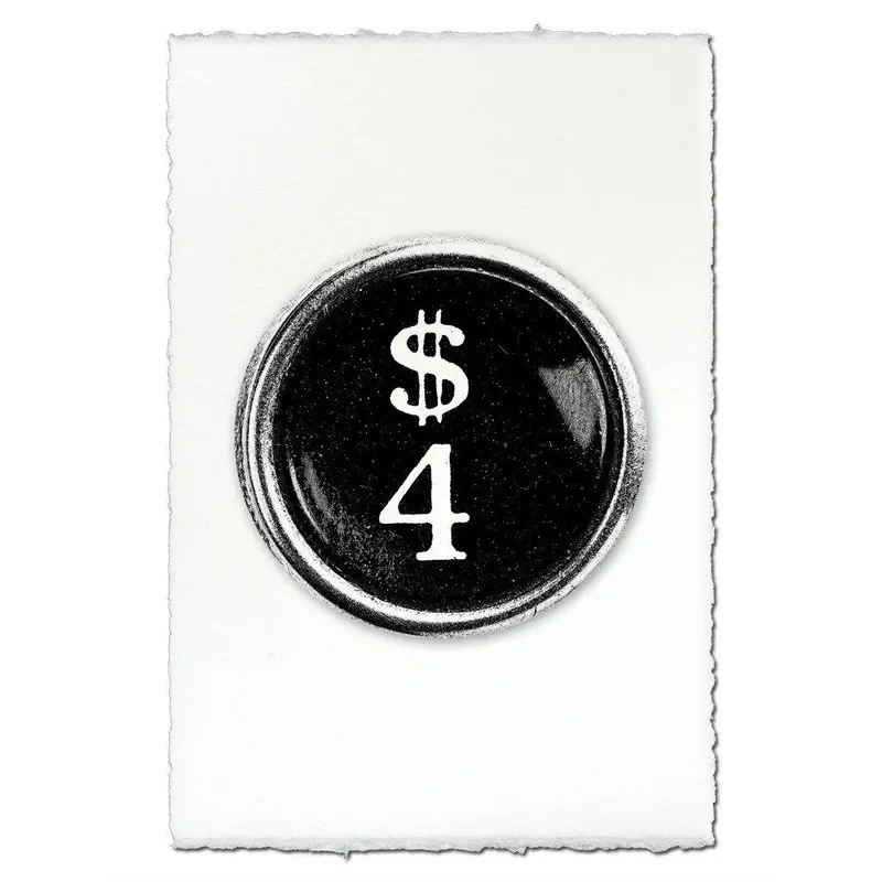 Typewriter Key "4" 1