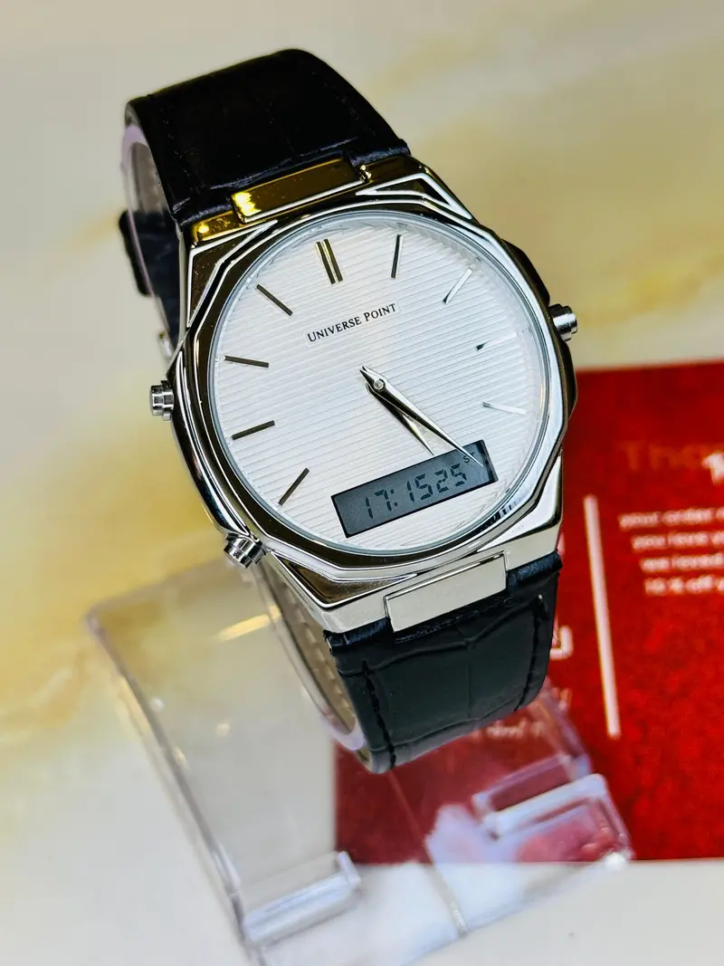 Universe Point Leather Dual Time Watch 2