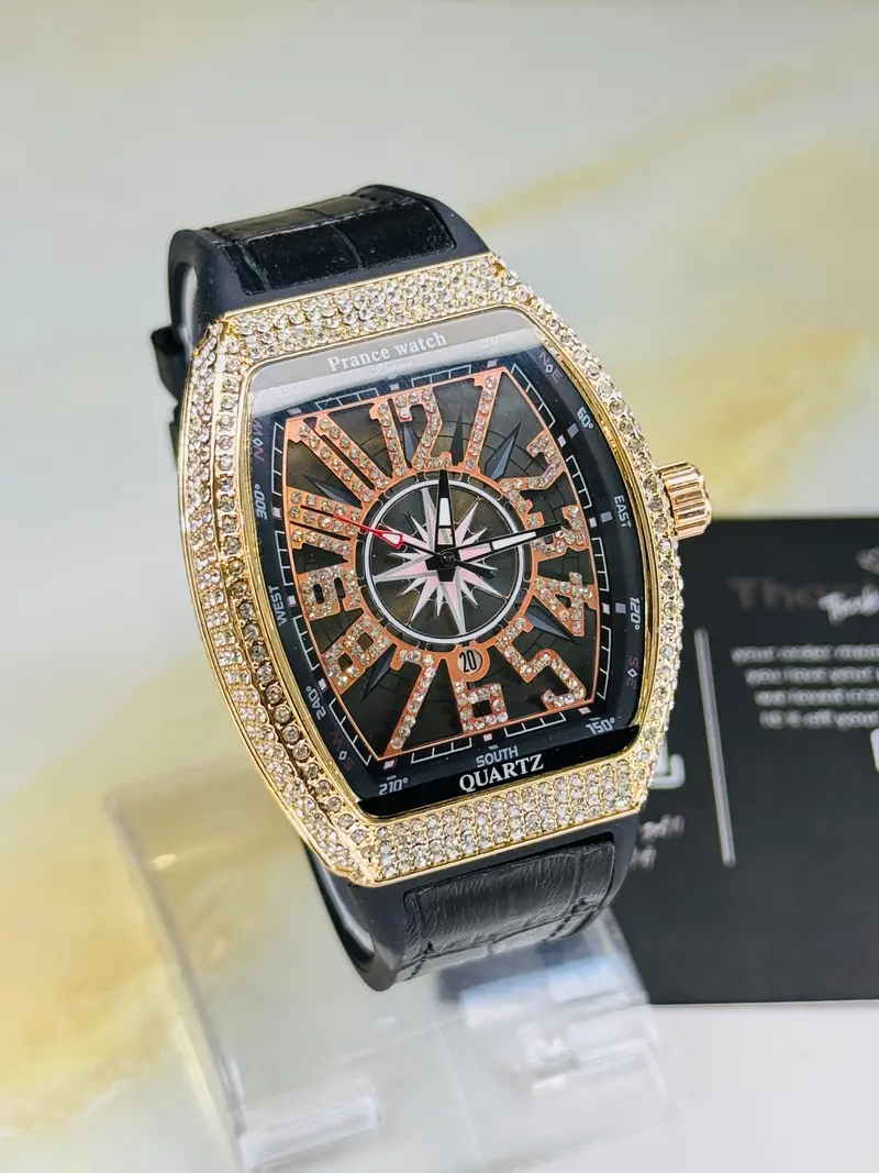 Vanguard Black Rose Gold Iced Frank Muller Watch 1