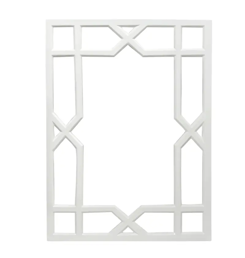 Vero White Lacquer Trellis Mirror 1