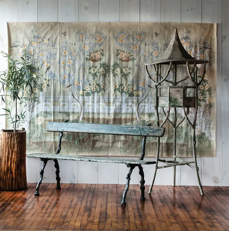 Versailles Iron & Wood Park Bench - Matthew Izzo Home Collection 1