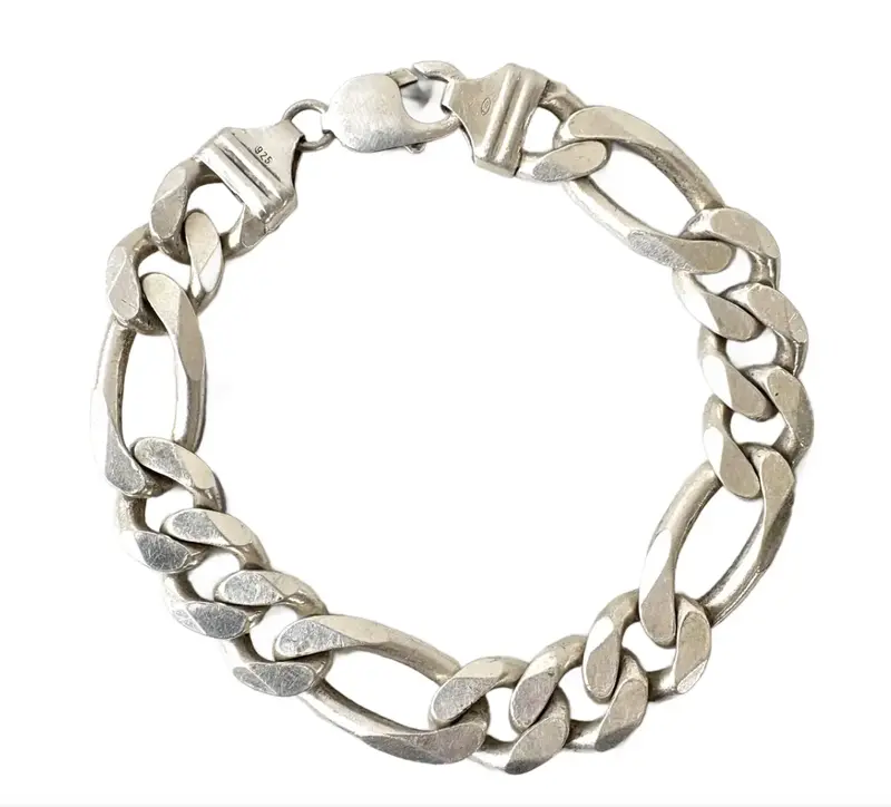 Vintage Italian Chunky Sterling Silver Link Bracelet 1