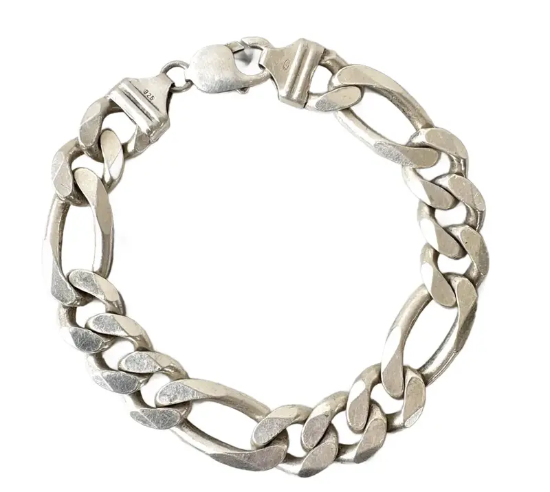 Vintage Italian Solid Sterling Silver Link Bracelet 1