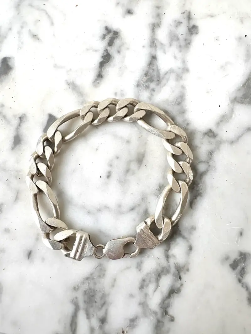 Vintage Italian Solid Sterling Silver Link Bracelet 2
