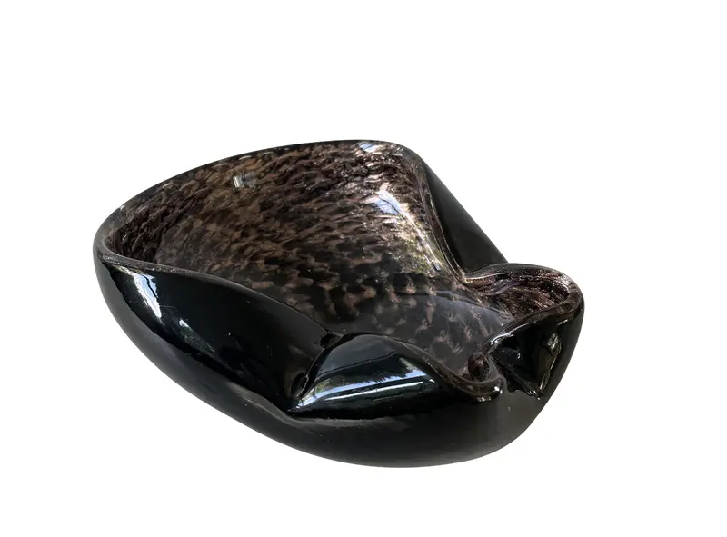 Vintage Mid Century Seguso Murano Glass - Blackmand Copper Bowl 1