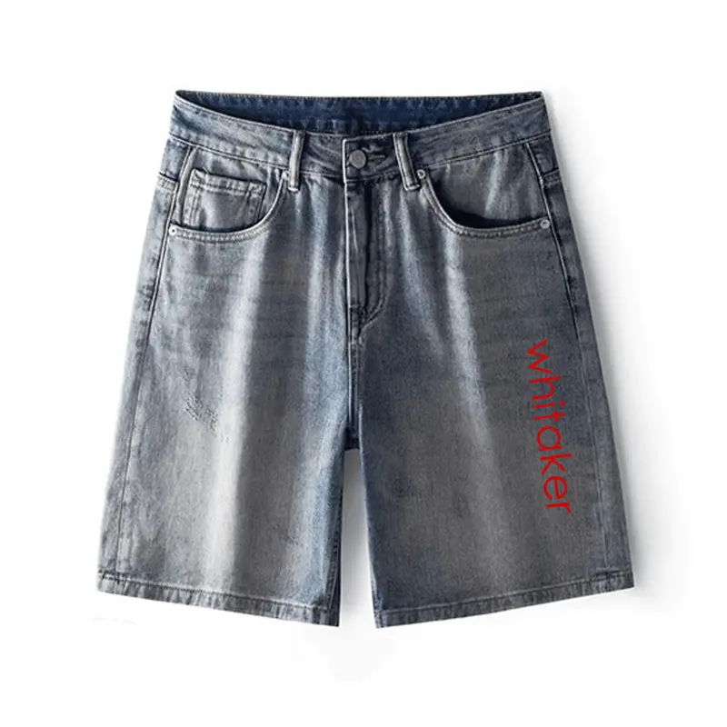 Vintage Straight Leg Loose Denim Shorts 1