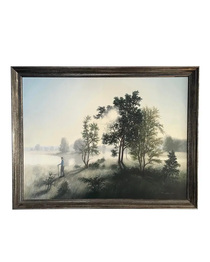 Vintage Thomas Locker Painting, Oil On Masonite (1965) 1