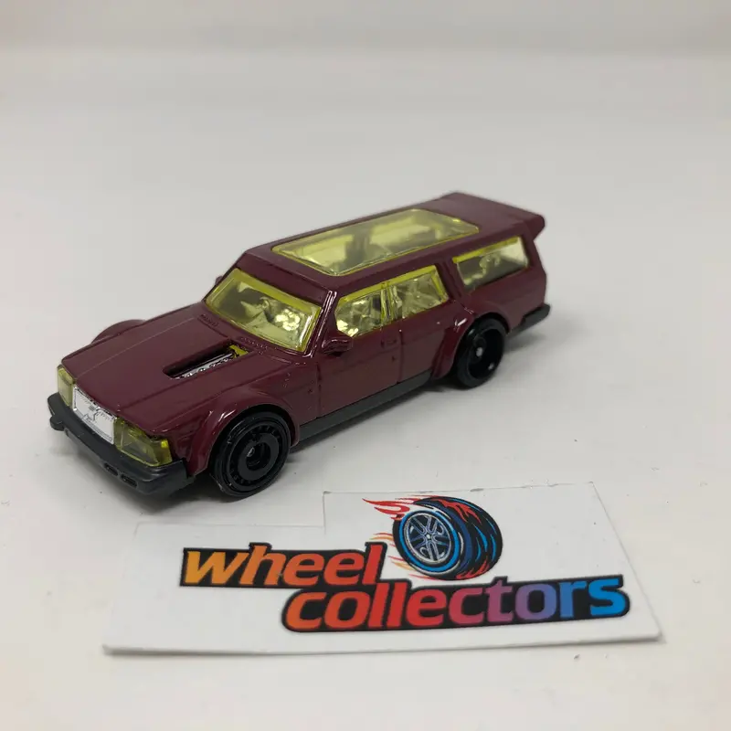 Volvo 240 Drift Wagon * Burgandy * Hot Wheels Loose 1:64 Scale 1