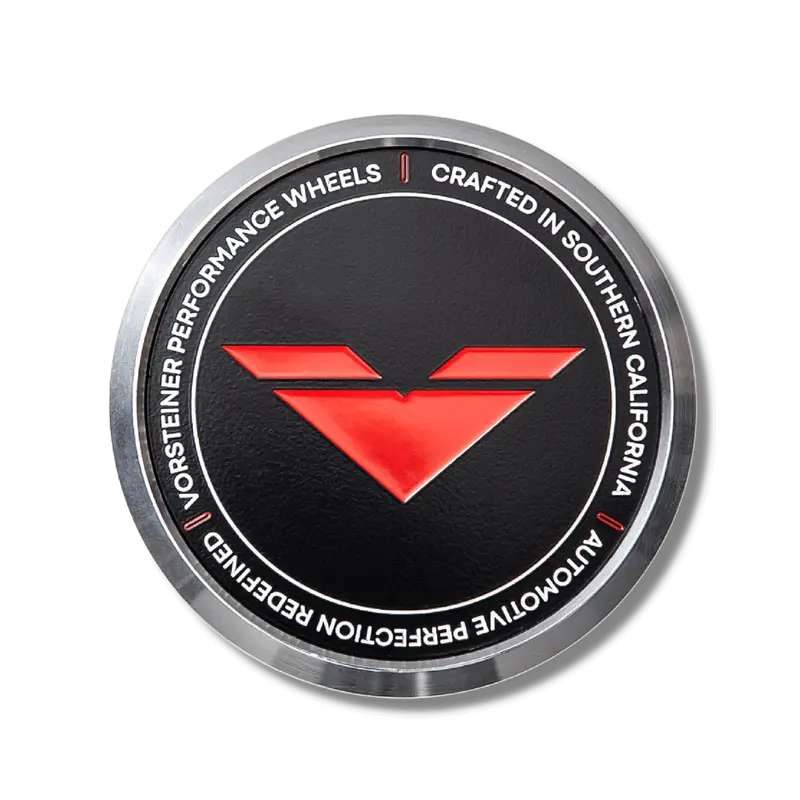 Vorsteiner Aluminum Center Cap - Black With Red Logo 1