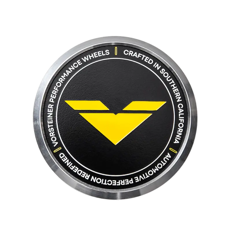 Vorsteiner Aluminum Center Cap - Black With Yellow Logo 1