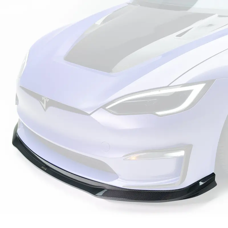 Vrs Tesla Model S Plaid Aero Front Spoiler Carbon Fiber Pp 2X2 Glossy 2