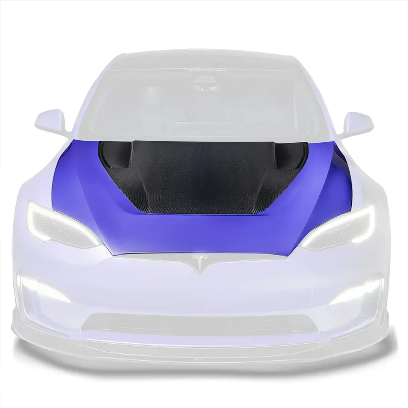 Vrs Tesla Model S Plaid Aero Hood Carbon Fiber Pp 2X2 Glossy 2