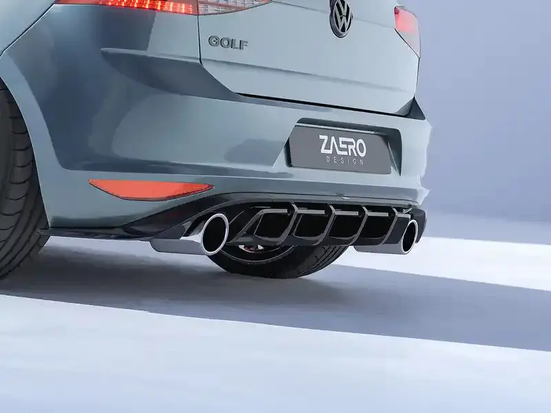 Vw Golf Gti Mk7 Evo-1 Gloss Black Rear Diffuser By Zaero (2013-2017) 2