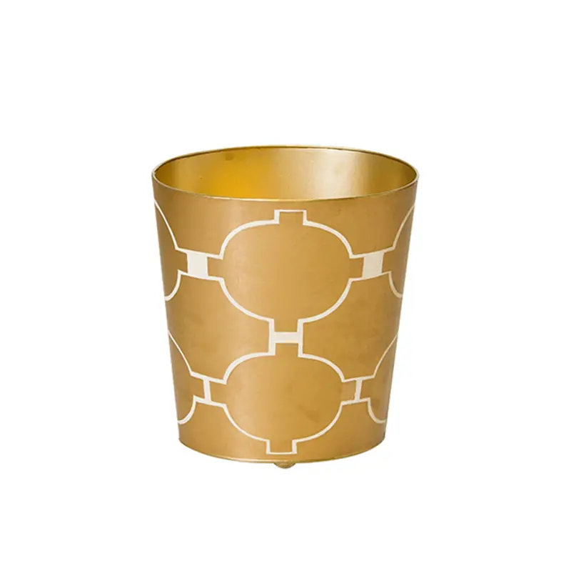Wastebasket Acadia - Handpainted Oval Metal Wastebasket - Four Color Options 1