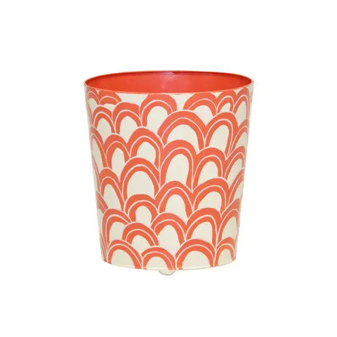 Wastebasket - Gaston Handpainted Oval Metal - Two Color Options 1