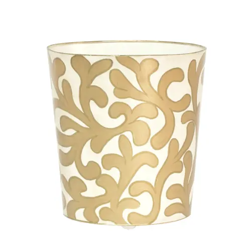 Wastebasket - Jane Handpainted Oval Metal - 3 Color Options 1