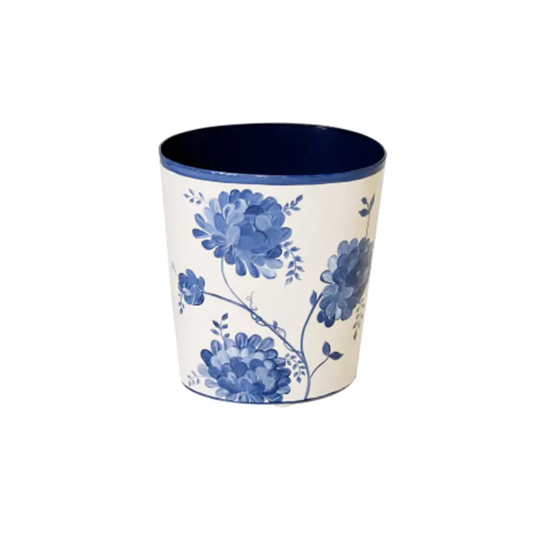 Wastebasket - June Handpainted Oval Metal 1