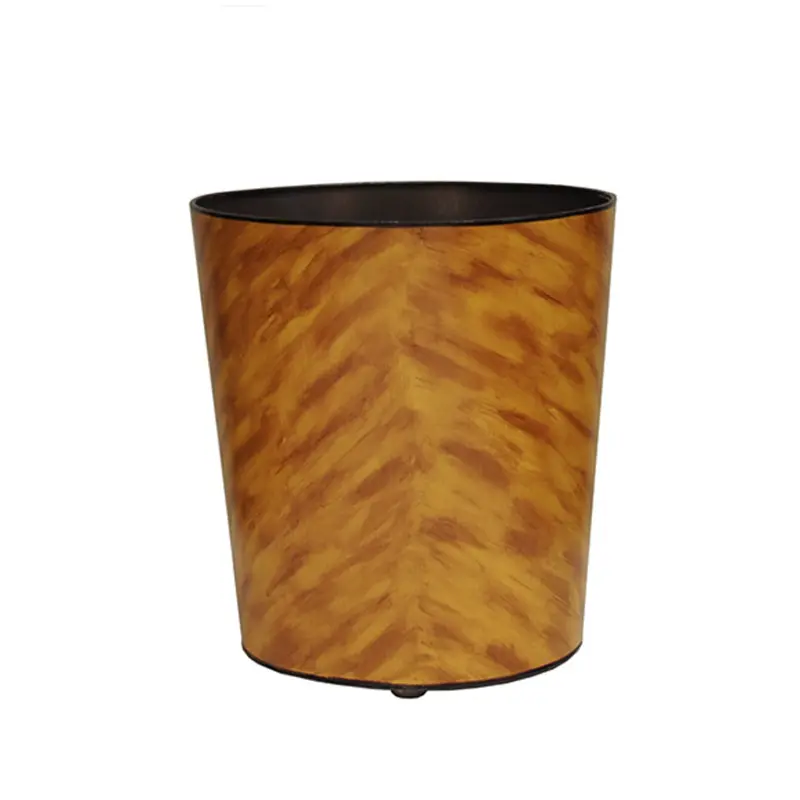Wastebasket - Tortoise Shell Design Handpainted Oval Metal 1
