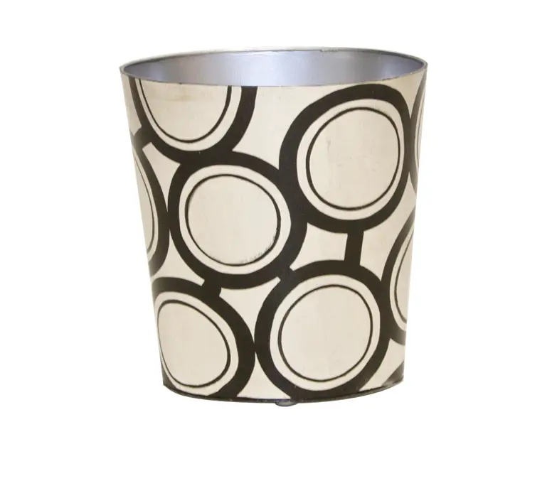 Wastebasket - Zebb Handpainted Oval Metal - 3 Color Options 1