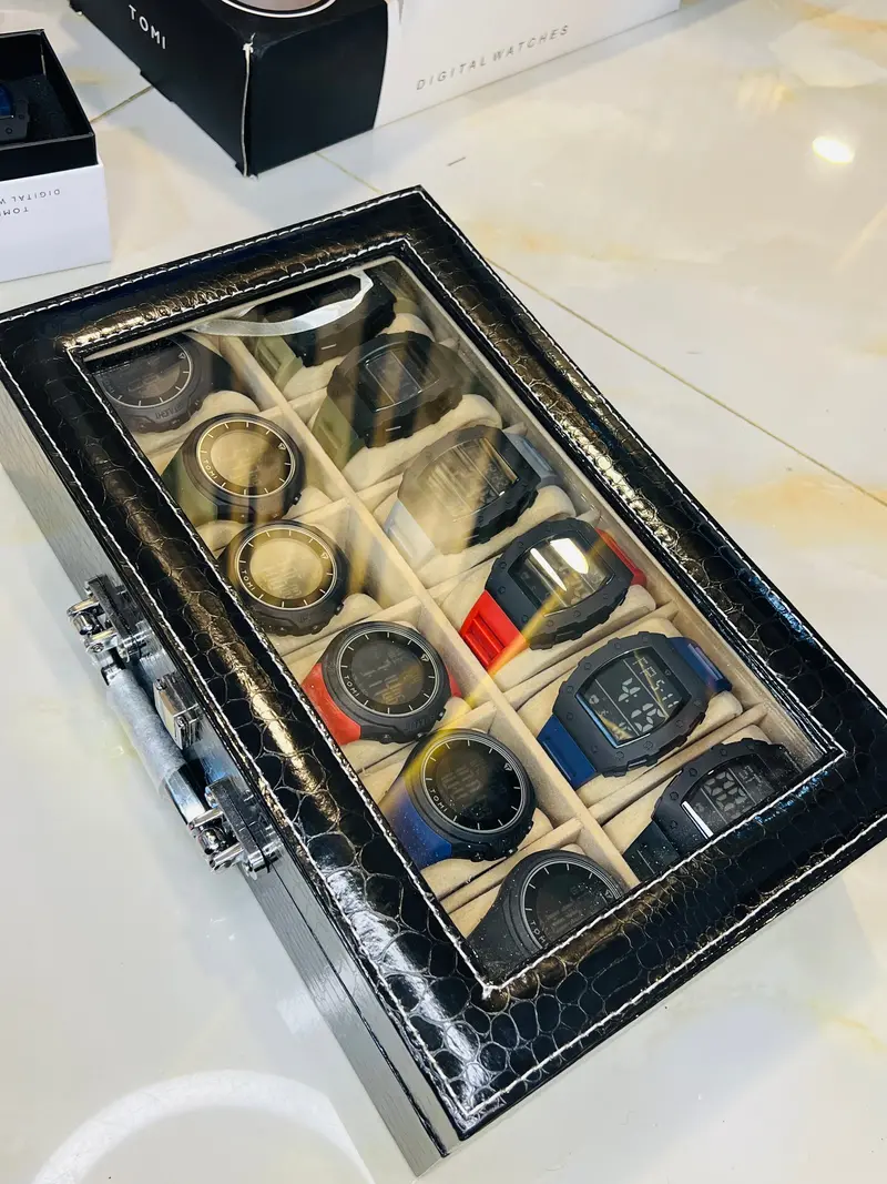 Watch Organiser 12 Slots Box With Handle 1