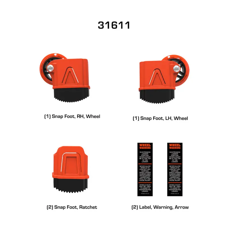 Wheeled Outer Snap-On Foot Replacement Kit 1