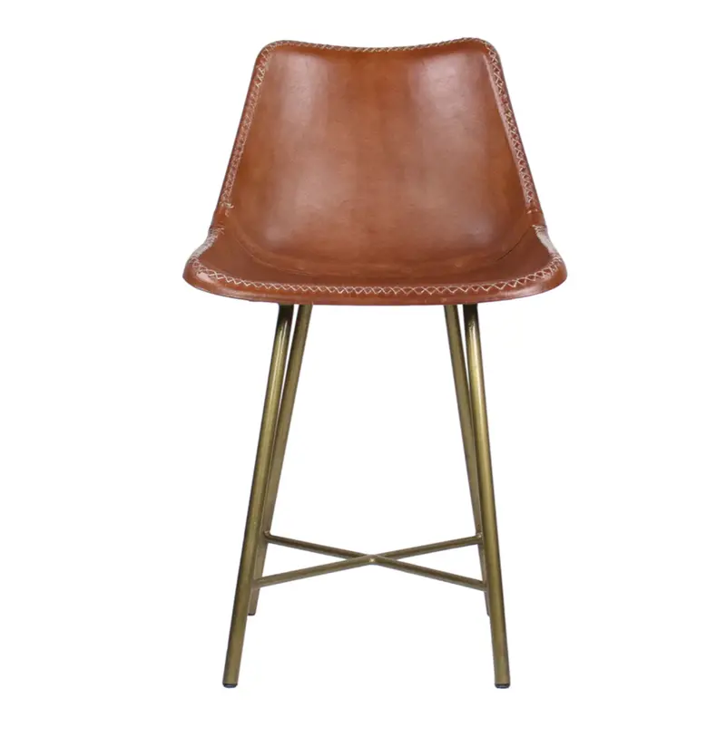 Whip Stitch Leather Stool - Matthew Izzo Collection 1