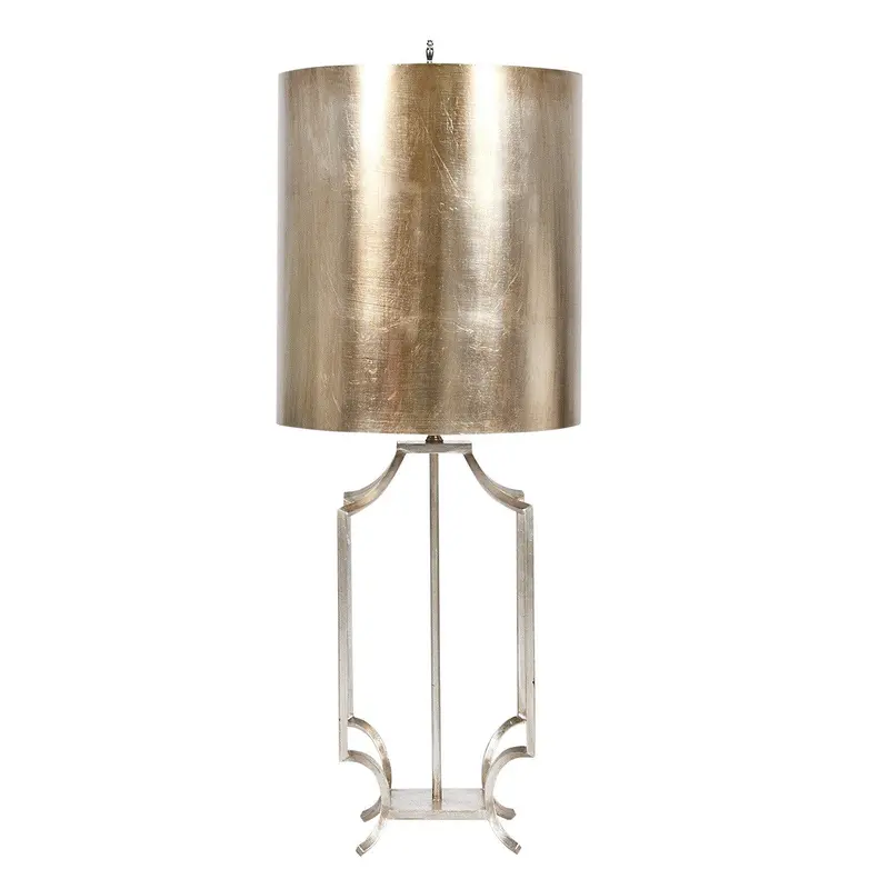 Windham Tole Table Lamp W/Metallic Shade - Gold Or Silver Leaf 2