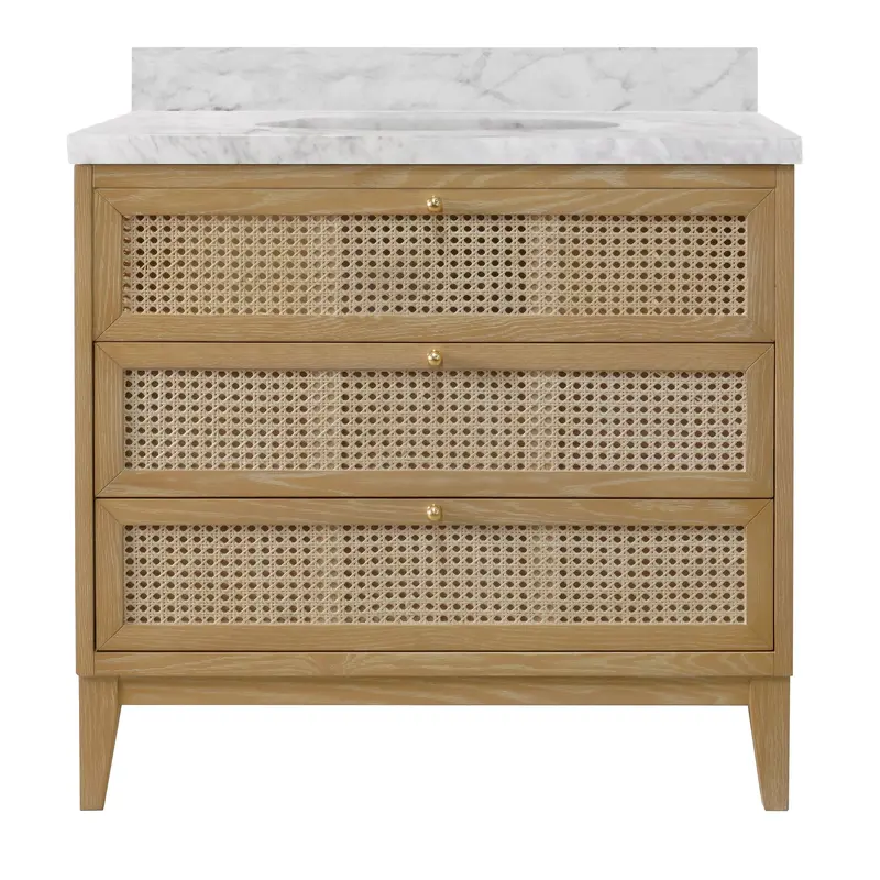 Wynn Cerused Oak Bath Vanity W/Porcelain Sink 1