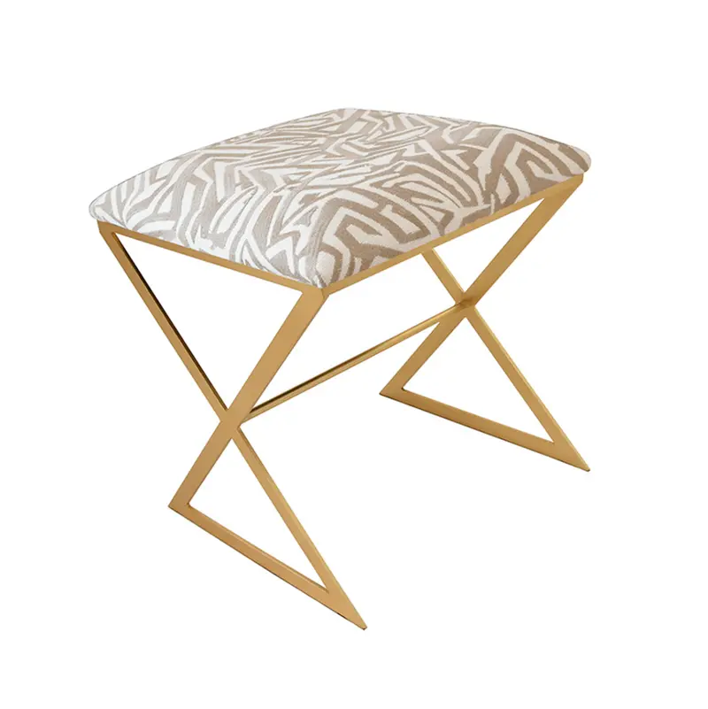 X Side Stool - Geometric - Nickel Or Gold 1