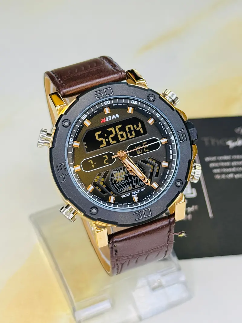 Xdm Brown Black Dual Time Watch 1