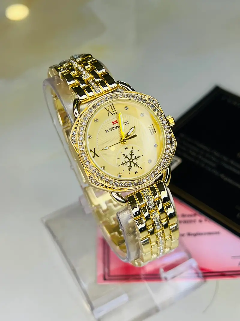 Xenlex Gold Zircon Watch For Her 1