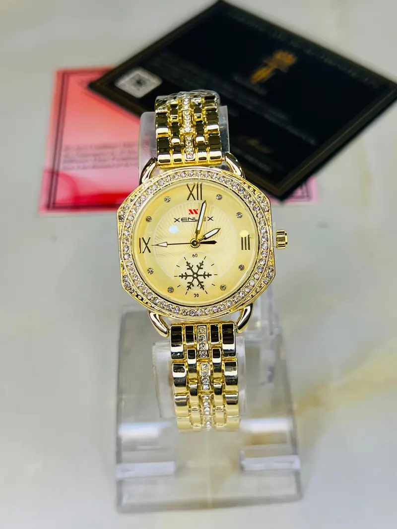 Xenlex Gold Zircon Watch For Her 2