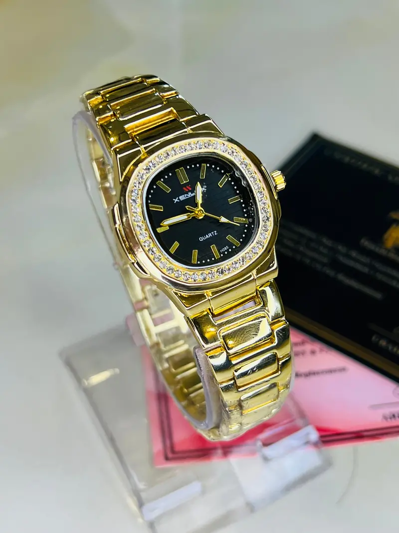 Xenlex Nautilus Gold Zircon Watch For Her 1