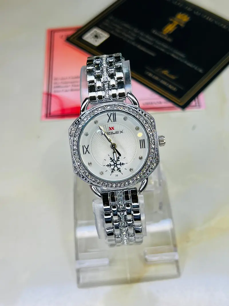Xenlex Silver White Zircon Watch For Her 2
