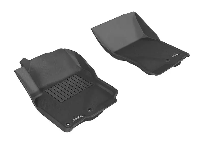 3D Maxpider Custom-Fit Front Floor Mats For 2005–2019 Nissan Frontier Crew & King Cab – Black Kagu Series 1