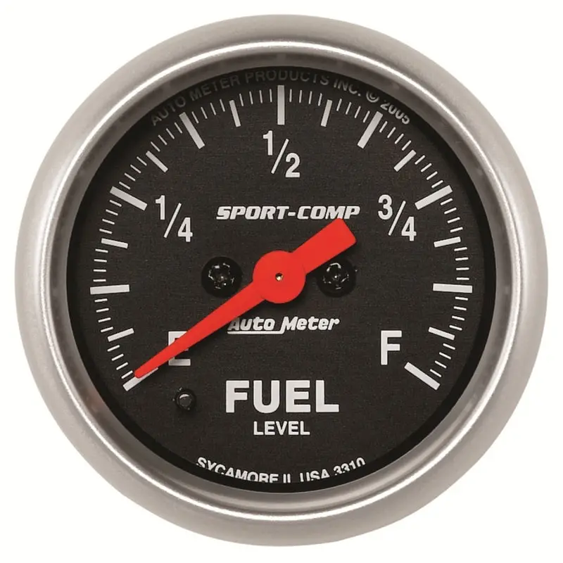 Autometer Sport Comp 52Mm Full-Sweep Electronic Fuel Level Gauge – Programmable Empty-To-Full Range 1