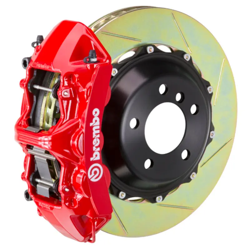 Brembo 17-21 Civic Type-R Front Gt Bbk 6 Piston Cast 380X32 2Pc Rotor Slotted Type-1-Red 1