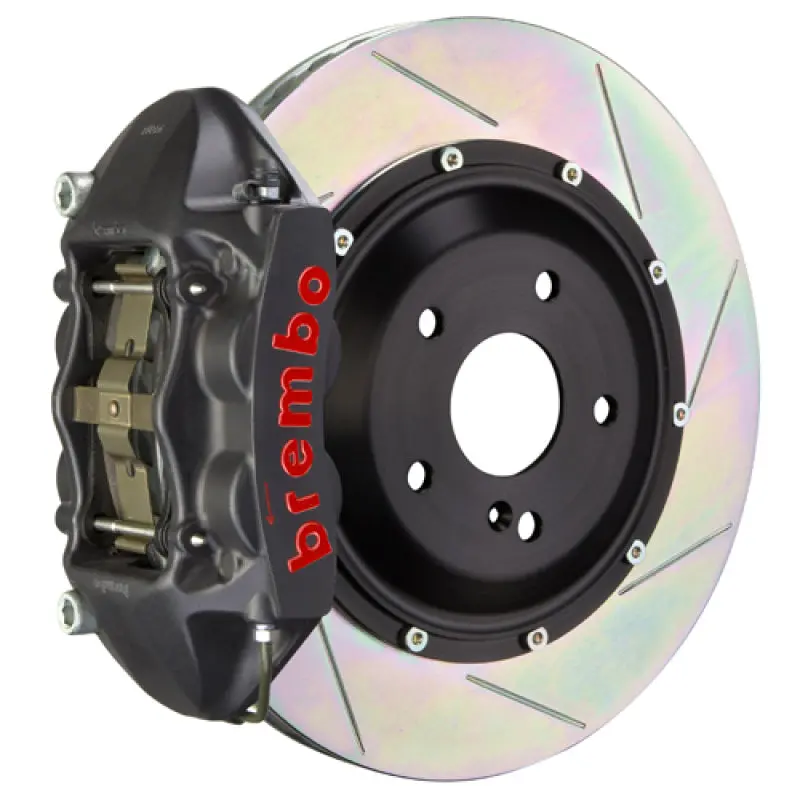 Brembo 93-98 Supra Rear Gts Bbk 4 Piston Cast 380X28 2Pc Rotor Slotted Type-1-Black Ha 1