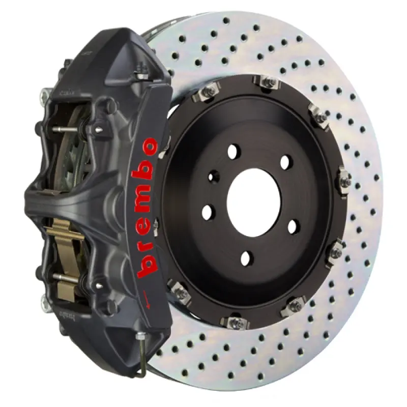 Brembo Gts Big Brake Kit For 2012–2013 Audi Tt Rs: Front 6-Piston Calipers, 380X34Mm Drilled Two-Piece Rotors (Black Finish) 1