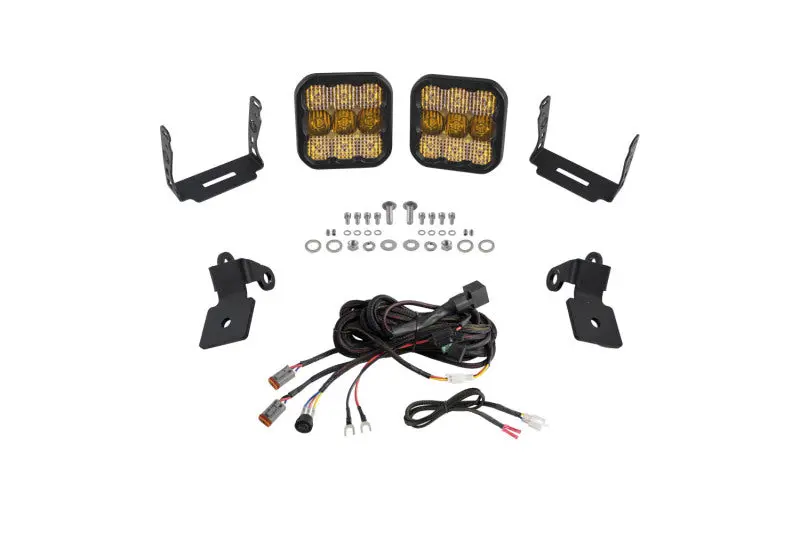 Diode Dynamics Ss5 Sport A-Pillar Led Pod Kit For 2020–Present Polaris Rzr – Yellow Combo Beam 1