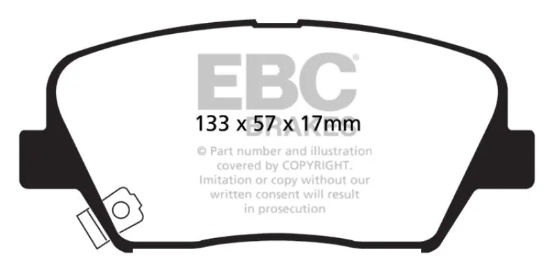 Ebc 12+ Hyundai Azera 3.3 Redstuff Front Brake Pads 1