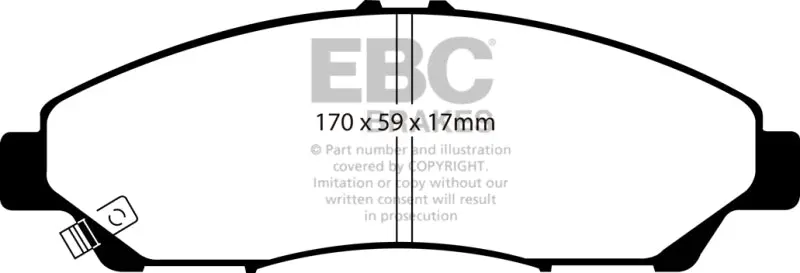 Ebc Greenstuff High-Performance Front Brake Pads For 2007–2013 Acura Mdx 3.7L 2