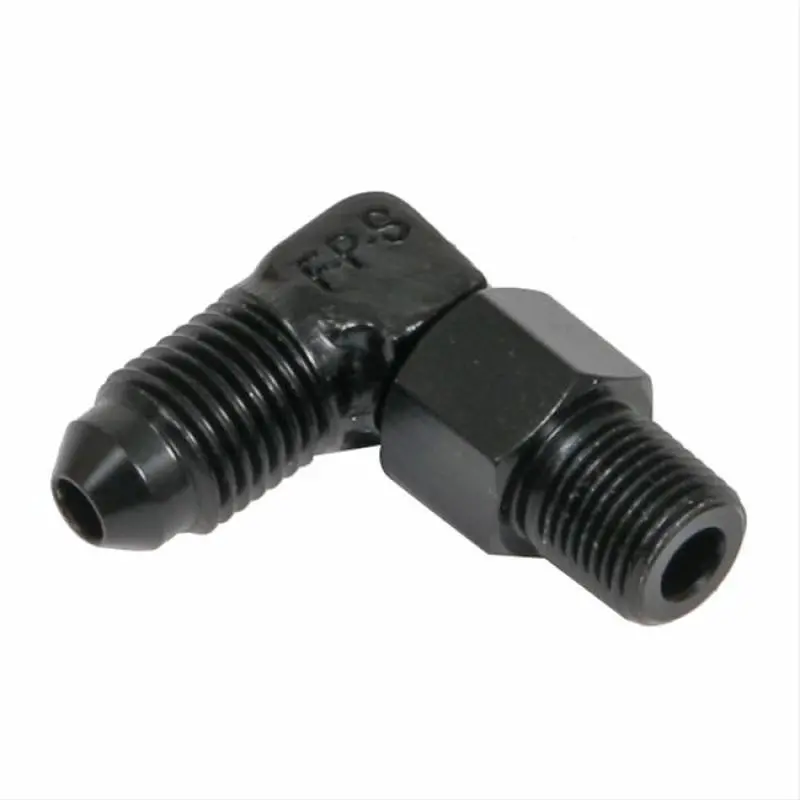 Fragola -6An To 1/8" Npt 90° Swivel Fitting – Black Anodized Aluminum 1