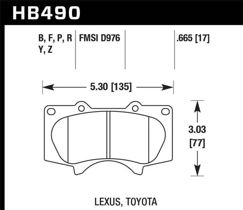 Hawk Hps Front Brake Pads For 2010–2014 Lexus Gs460 1