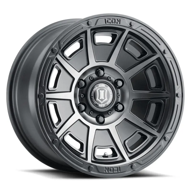 Icon Victory 17X8.5 6X120 0Mm Offset 4.75In Bs Smoked Satin Black Tint Wheel 1