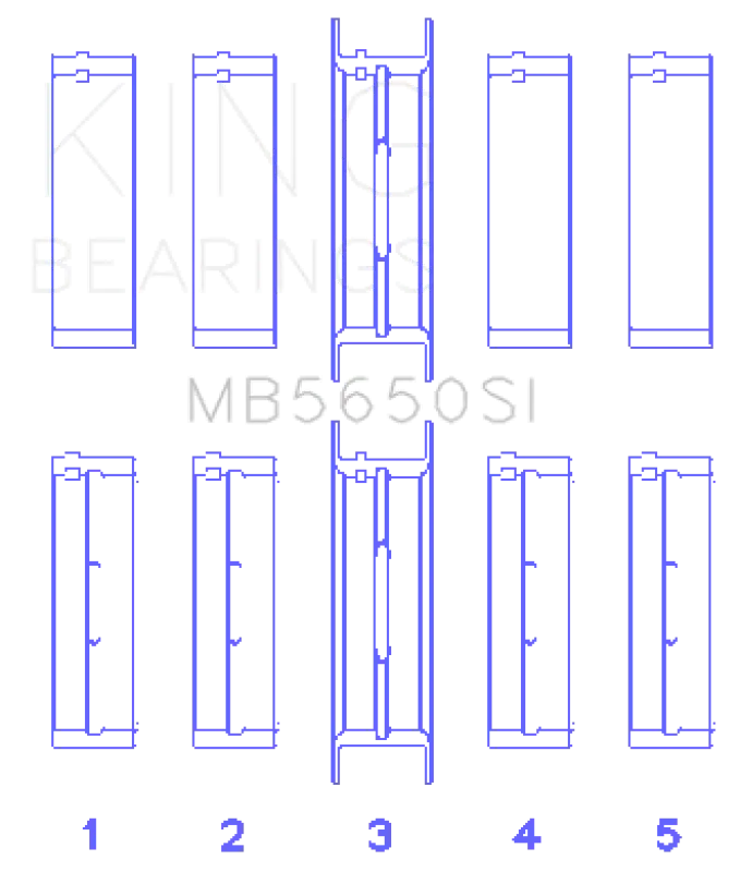 King Engine Bearings Main Bearing Set For Ford 370/429/460 Ohv Engines – 16B Size, 10-Piece Kit 1