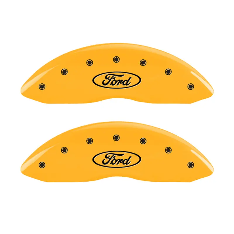 Mgp Engraved 4-Piston Caliper Covers – Ford Yellow Finish With Oval Logo For 2010 F-150 2