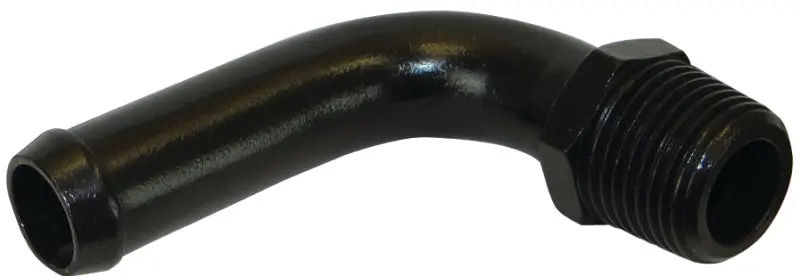 Moroso Streamline 90° Air/Oil Separator Fitting – 3/8" To 1/2" Hose, Black 1