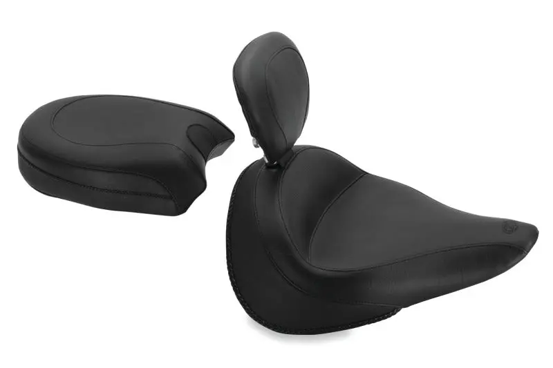 Mustang Standard Touring Passenger Seat – Recessed Mount Design For Yamaha Bolt, Black Finish 1