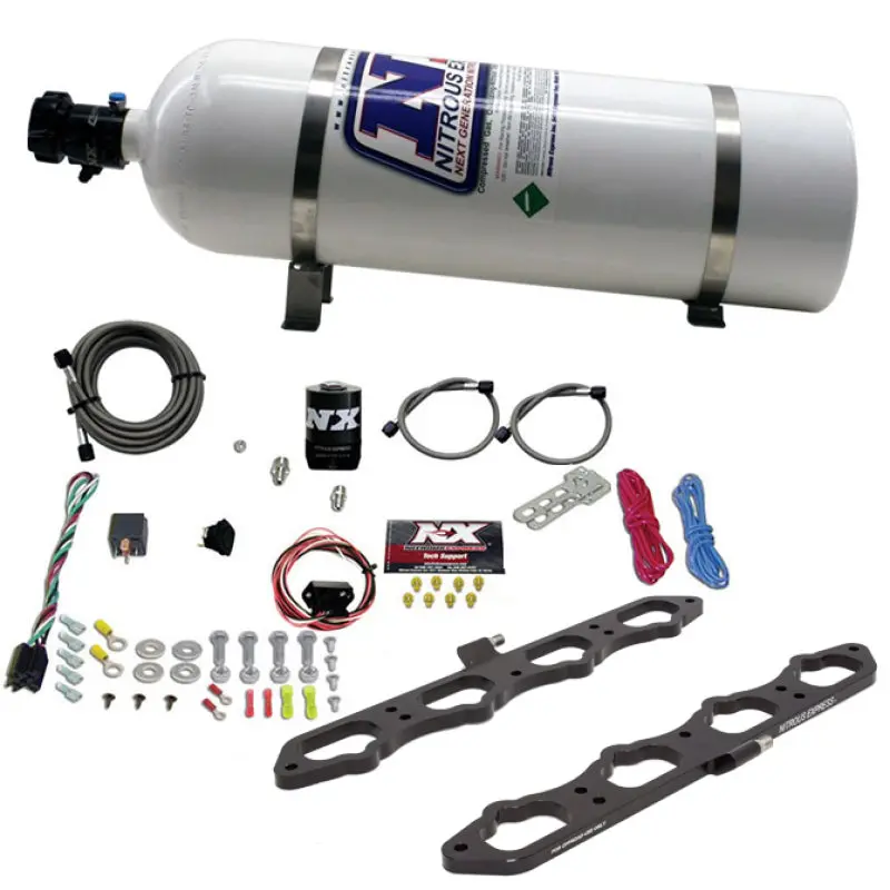 Nitrous Express Dry Direct Port Plate System For 2018+ Ford 5.0L Coyote W/ 15Lb Bottle 1